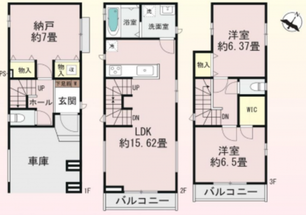 上尾市谷津、新築一戸建ての間取り画像です