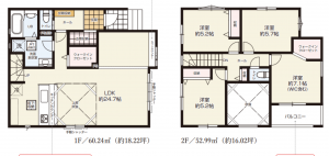 桶川市末広、新築一戸建ての間取り画像です