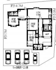 上尾市大字小敷谷、中古一戸建ての間取り画像です