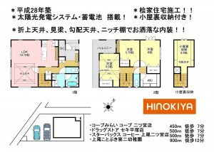 上尾市大字平塚、中古一戸建ての間取り画像です