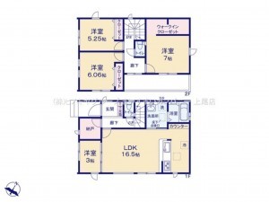 上尾市大字大谷本郷、新築一戸建ての間取り画像です