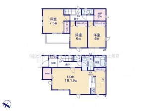 上尾市大字大谷本郷、新築一戸建ての間取り画像です