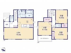 上尾市大字瓦葺、新築一戸建ての間取り画像です