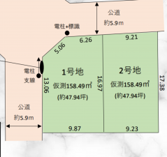 上尾市大字上、土地の間取り画像です