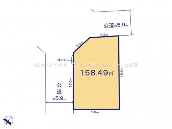 上尾市大字上、土地の間取り画像です