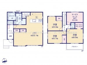 上尾市錦町、新築一戸建ての間取り画像です