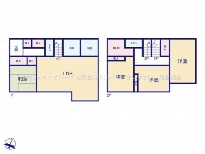 上尾市大字平方、中古一戸建ての間取り画像です