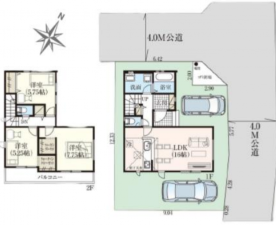 桶川市大字下日出谷、新築一戸建ての間取り画像です