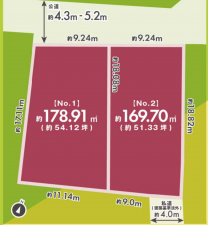 上尾市大字原市、土地の間取り画像です