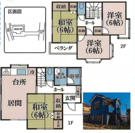 桶川市大字坂田、中古一戸建ての間取り画像です