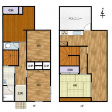 桶川市泉、中古一戸建ての間取り画像です