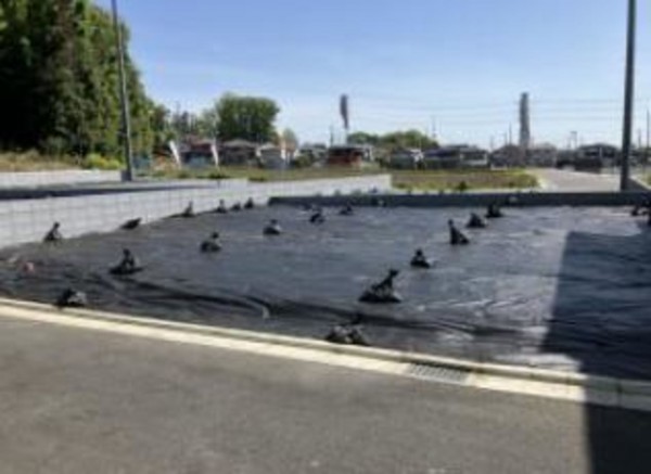 所沢市北秋津、新築一戸建ての前面道路を含む現地写真画像です