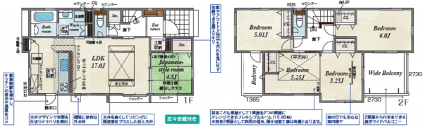 桶川市末広、新築一戸建ての間取り画像です