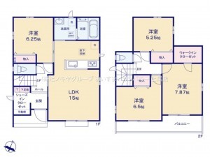 上尾市大字原市、新築一戸建ての間取り画像です