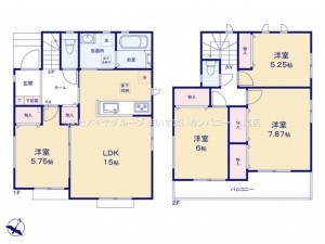 上尾市栄町、新築一戸建ての間取り画像です