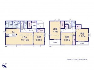 上尾市緑丘、新築一戸建ての間取り画像です