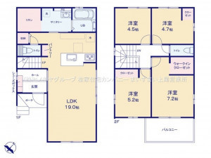 上尾市浅間台、新築一戸建ての間取り画像です