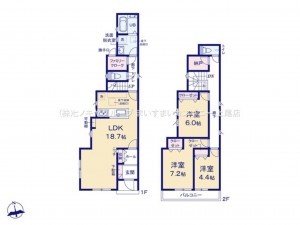 上尾市大字瓦葺、新築一戸建ての間取り画像です