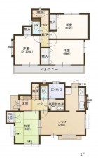 上尾市大字久保、中古一戸建ての間取り画像です