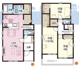 上尾市大字上尾下、新築一戸建ての間取り画像です