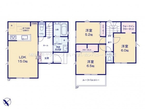 上尾市西宮下、新築一戸建ての間取り画像です