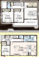 上尾市大字中新井、新築一戸建ての間取り画像です