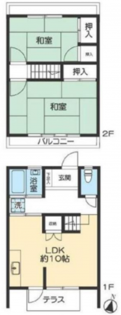 上尾市富士見、中古一戸建ての間取り画像です