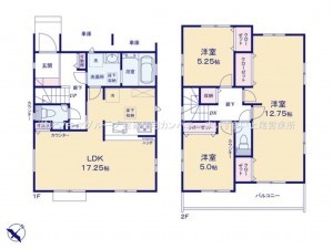 上尾市本町、新築一戸建ての間取り画像です