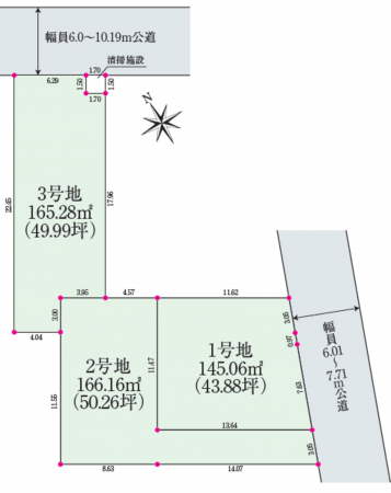 ふじみ野市清見、土地の間取り画像です