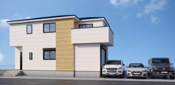 桶川市朝日、新築一戸建ての間取り画像です