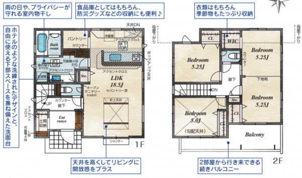 上尾市大字瓦葺、新築一戸建ての間取り画像です