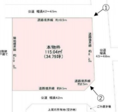 上尾市大字大谷本郷、土地の間取り画像です