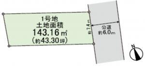 上尾市泉台、土地の間取り画像です