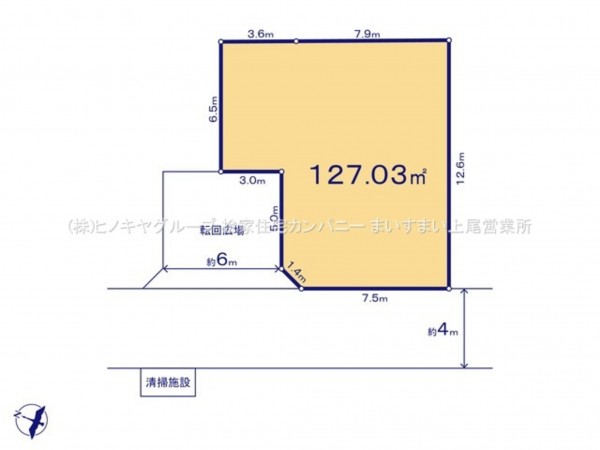 上尾市大字平塚、土地の間取り画像です