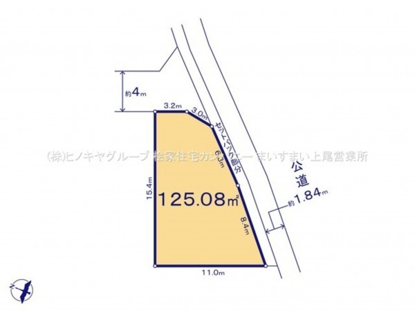 上尾市大字平塚、土地の間取り画像です