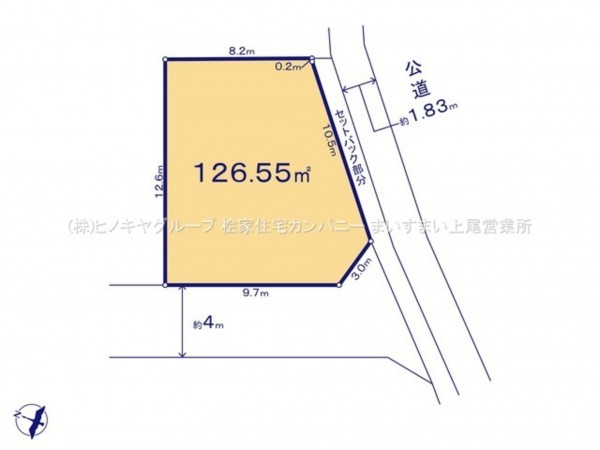 上尾市大字平塚、土地の間取り画像です