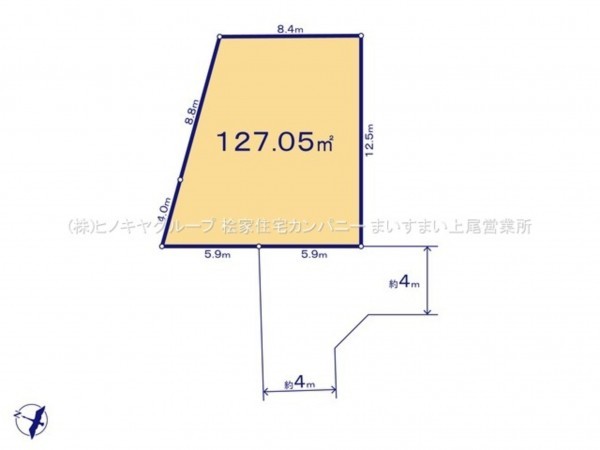 上尾市大字平塚、土地の間取り画像です