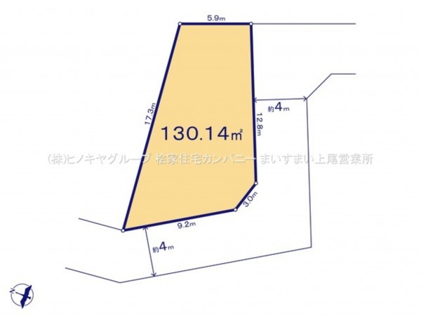上尾市大字平塚、土地の間取り画像です