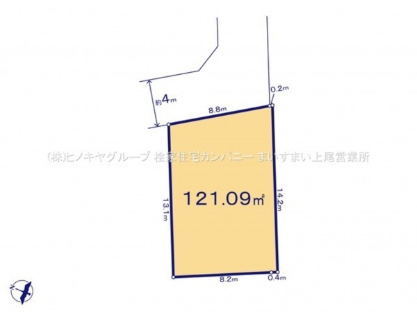 上尾市大字平塚、土地の間取り画像です