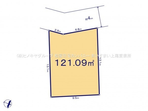 上尾市大字平塚、土地の間取り画像です