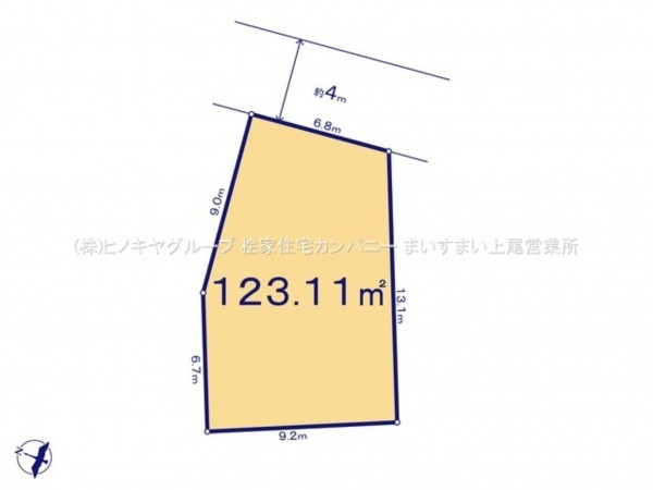 上尾市大字平塚、土地の間取り画像です