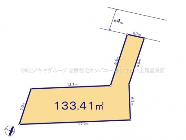 上尾市大字平塚、土地の間取り画像です