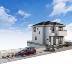 北本市緑1丁目、新築一戸建ての完成予想図（外観）画像です