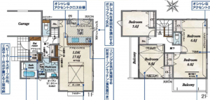 上尾市浅間台、新築一戸建ての間取り画像です