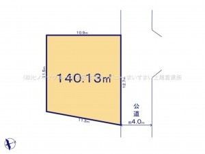 桶川市大字下日出谷、土地の間取り画像です