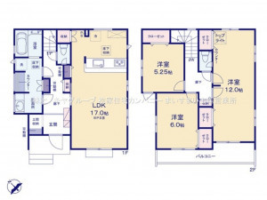 上尾市浅間台、新築一戸建ての間取り画像です
