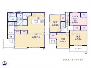上尾市錦町、新築一戸建ての間取り画像です