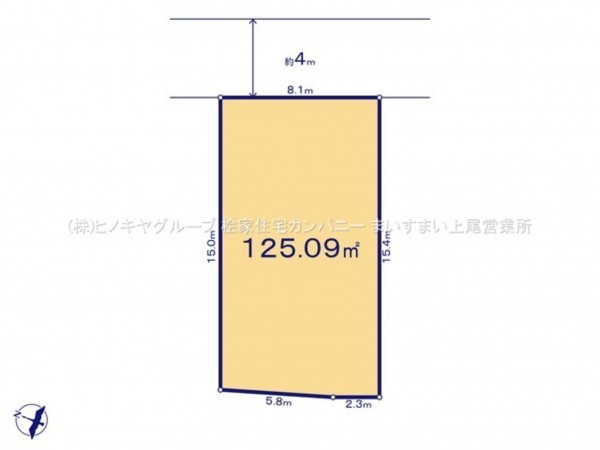 上尾市大字平塚、土地の間取り画像です
