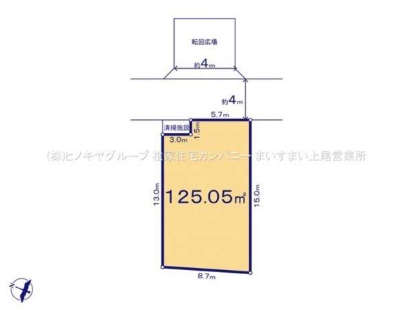 上尾市大字平塚、土地の間取り画像です