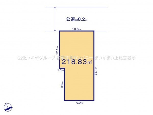 上尾市大字瓦葺、土地の間取り画像です